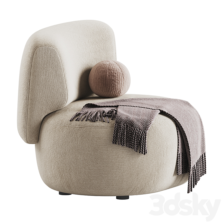 Lek Lounge Armchair 3DS Max Model - thumbnail 2