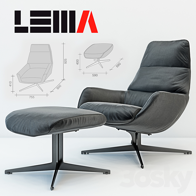 Lema Lady Jane armchair 3ds Max - thumbnail 1