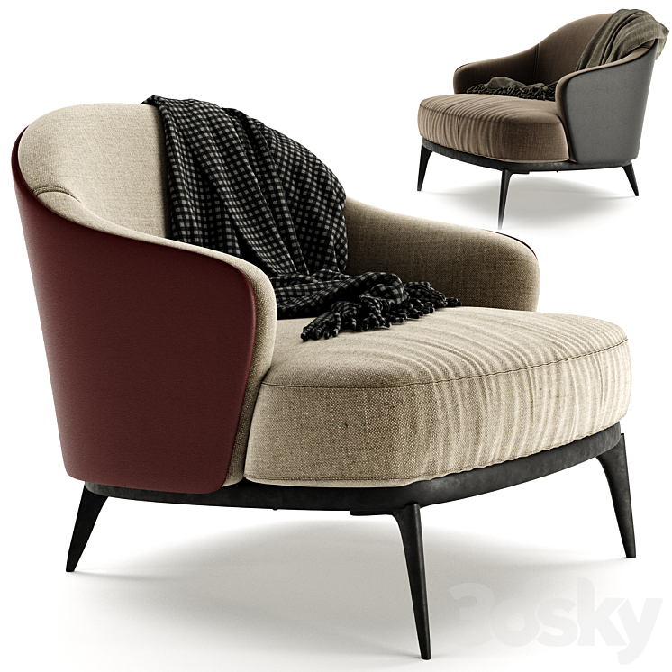 Leslie Armchair 3DS Max Model - thumbnail 1