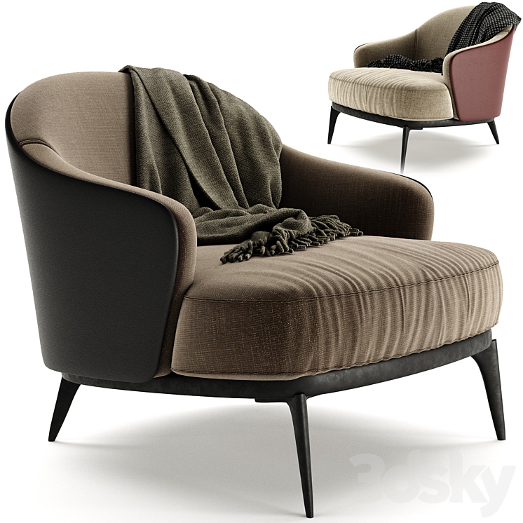 Leslie Armchair 3DS Max Model - thumbnail 2