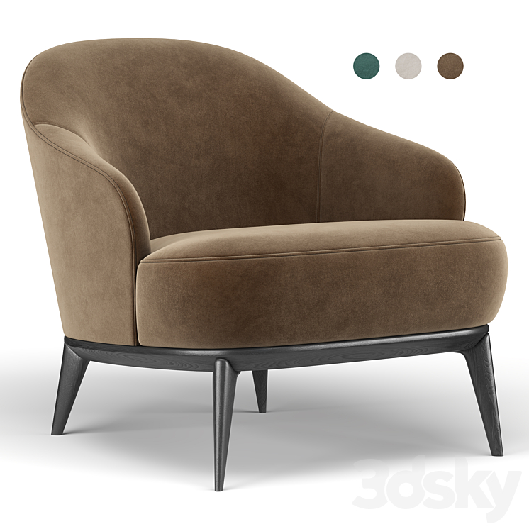 Leslie armchair 3DS Max - thumbnail 1