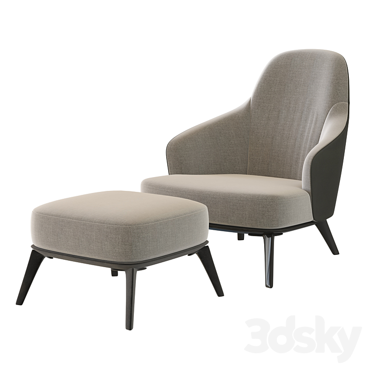 leslie armchair minotti 02 3DS Max - thumbnail 1