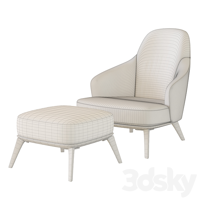 leslie armchair minotti 02 3DSMax File - thumbnail 3