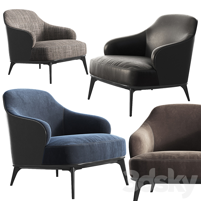 Leslie Armchair Minotti 3ds Max - thumbnail 1