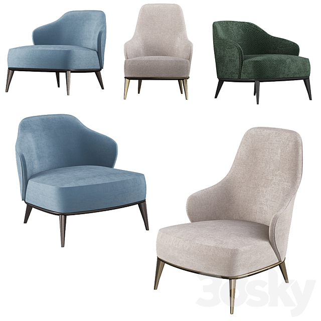 Leslie Armchairs 3ds Max - thumbnail 1