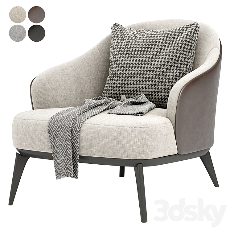 LESLIE ARMCHAIRS By Minotti 3DS Max Model - thumbnail 1