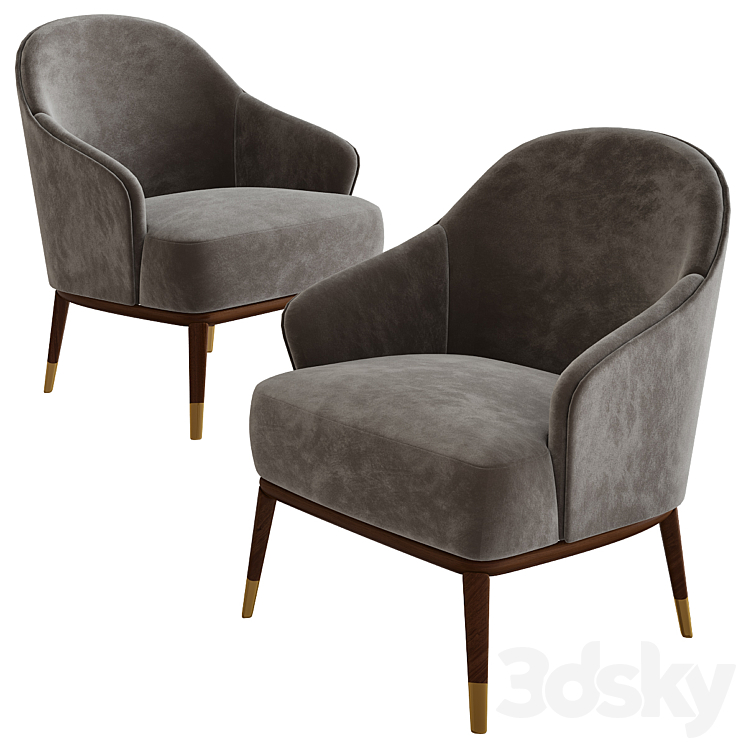 LESLIE ARMCHAIRS By Minotti 3DS Max - thumbnail 1