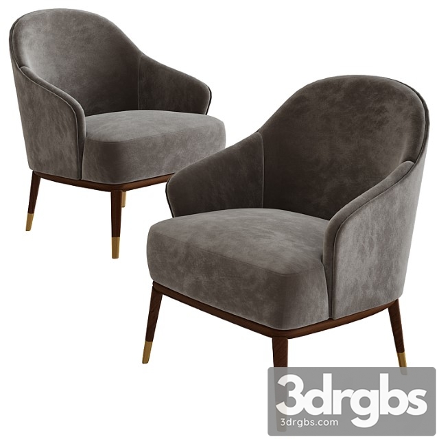 Leslie armchairs by minotti 3dsmax Download - thumbnail 1