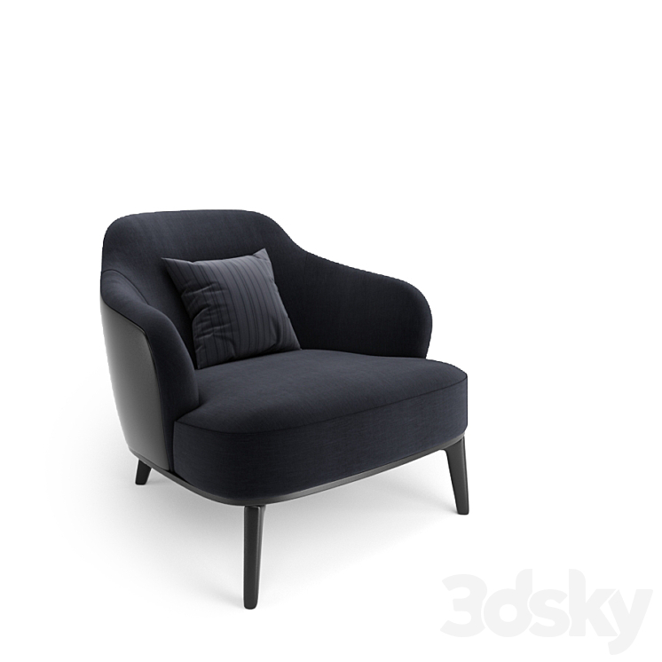 Leslie Ottoman Minotti With leslie Armchair 3DS Max - thumbnail 2