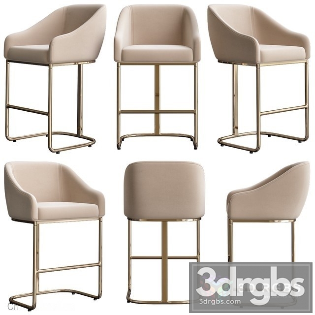 Lexington Astoria Bar Chair 3dsmax Download - thumbnail 1