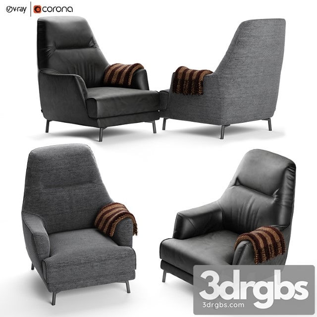 Leyra Armchair Natuzzi Italia 3dsmax Download - thumbnail 1