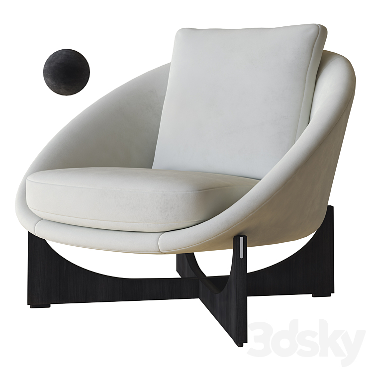 lido armchair minotti 3DS Max Model - thumbnail 1