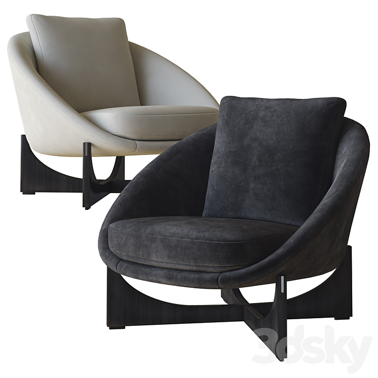 lido armchair minotti 3DS Max Model - thumbnail 2