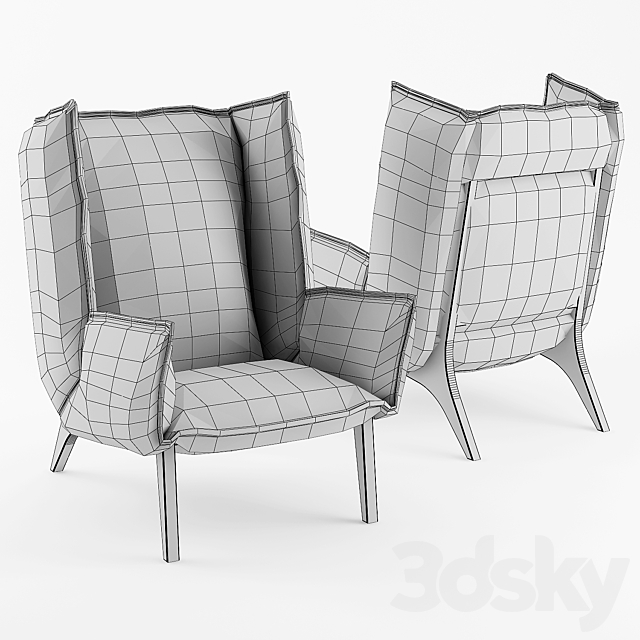 Ligne Roset Armchair 2015 3DS Max Model - thumbnail 3