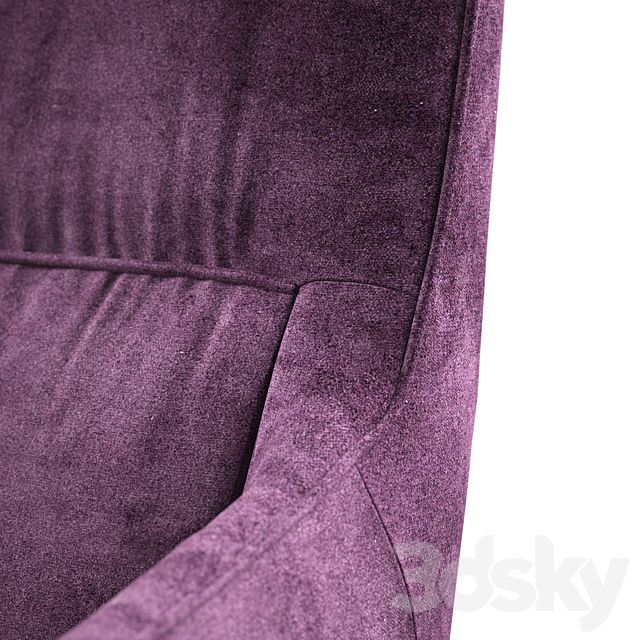 Ligne Roset Long Island armchair footstool 3ds Max - thumbnail 3