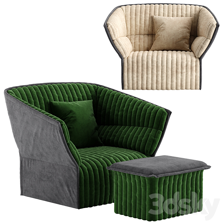 Ligne roset moel 2 chair 3DS Max - thumbnail 1