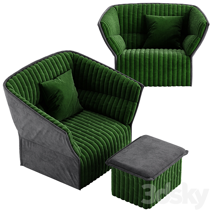 Ligne roset moel 2 chair 3DS Max - thumbnail 2