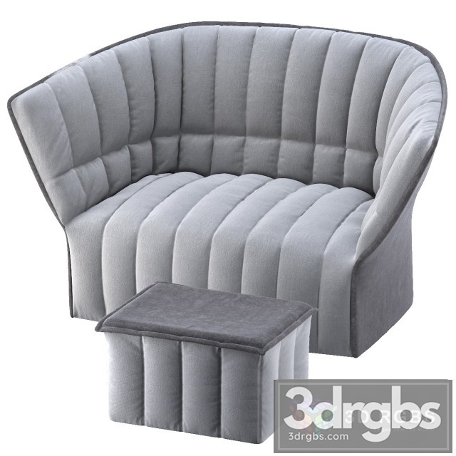 Ligne Roset Moel Sofa Pouf 3dsmax Download - thumbnail 1