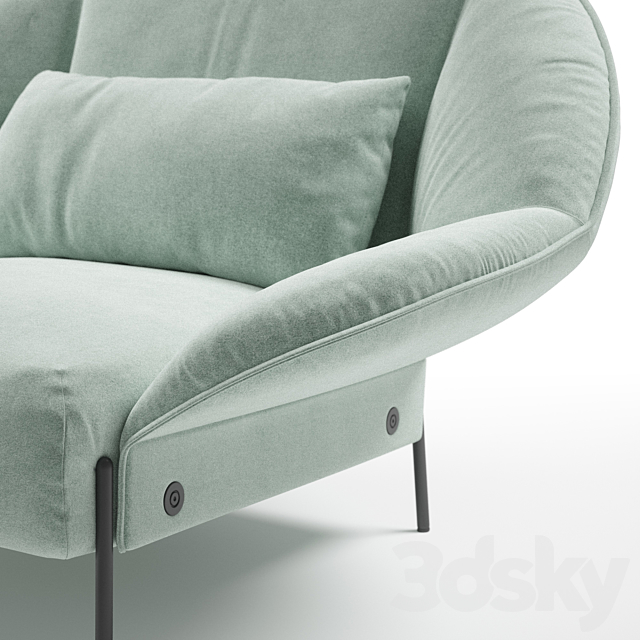 Ligne Roset Paipai armchair. footstool 3DSMax File - thumbnail 2