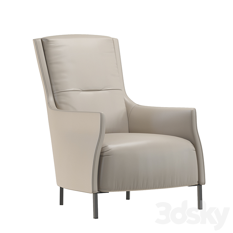 Ligne roset Riga Armchair High Back 3DS Max Model - thumbnail 2