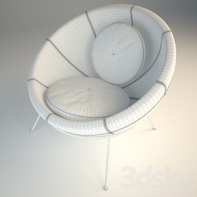 Lina Bo Bardi Bowl Chair Set 3DS Max Model - thumbnail 2