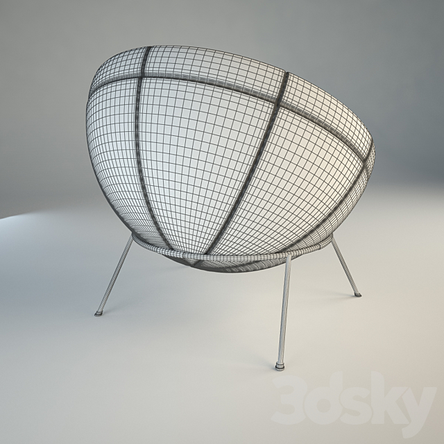 Lina Bo Bardi Bowl Chair Set 3DS Max Model - thumbnail 3