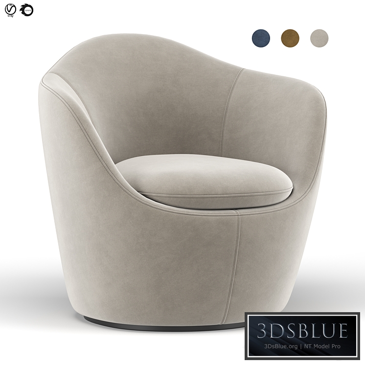 Lina swivel chair 3DS Max - thumbnail 3