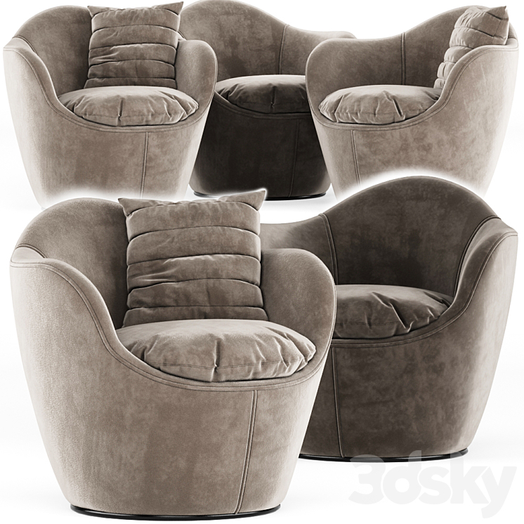 Lína swivel chair 3DS Max - thumbnail 1