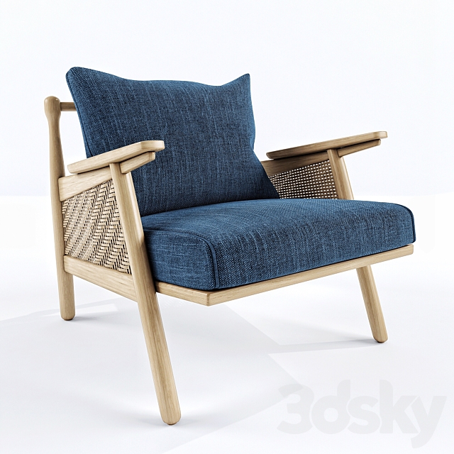 Linen cane chair 3DSMax File - thumbnail 3