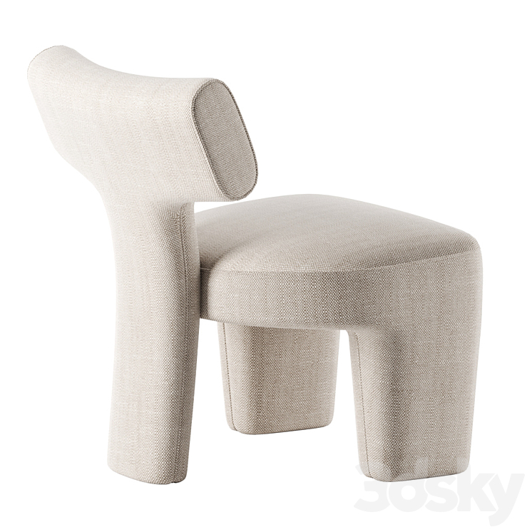 Litho Slipper chair by Pierre Frey 3DS Max - thumbnail 2