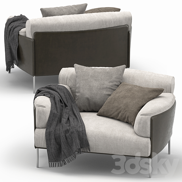 LIVING DIVANI GREENE armchair 3ds Max - thumbnail 2