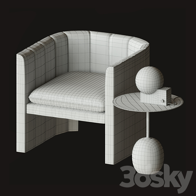 Loafer Chair 3ds Max - thumbnail 3