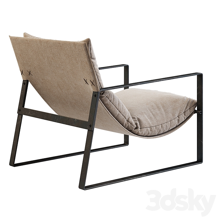 Loberon seuvard armchair 3DS Max Model - thumbnail 2