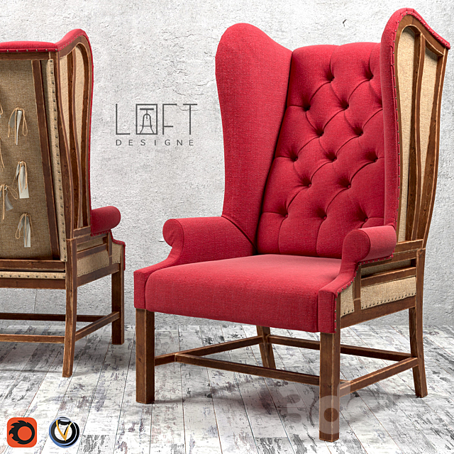 Loft Design Armchair 024 3ds Max - thumbnail 1