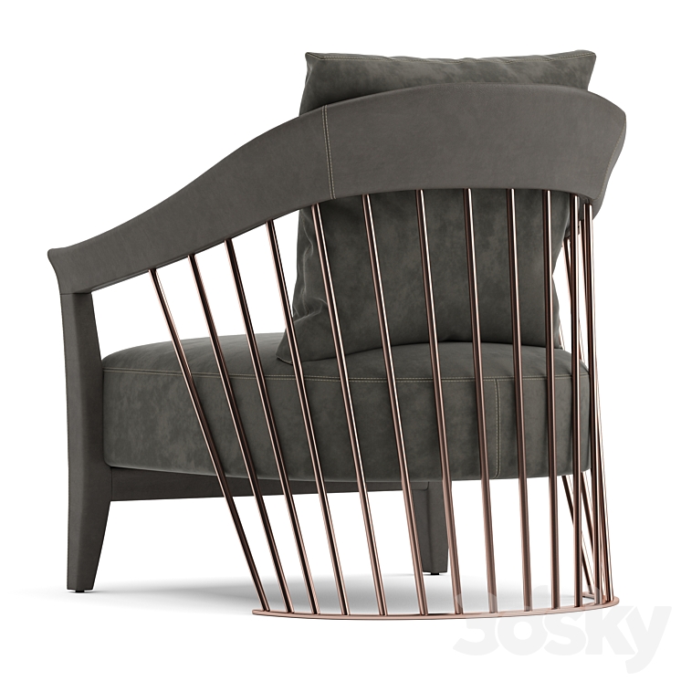 Longhi dorothy armchair 3DS Max Model - thumbnail 2