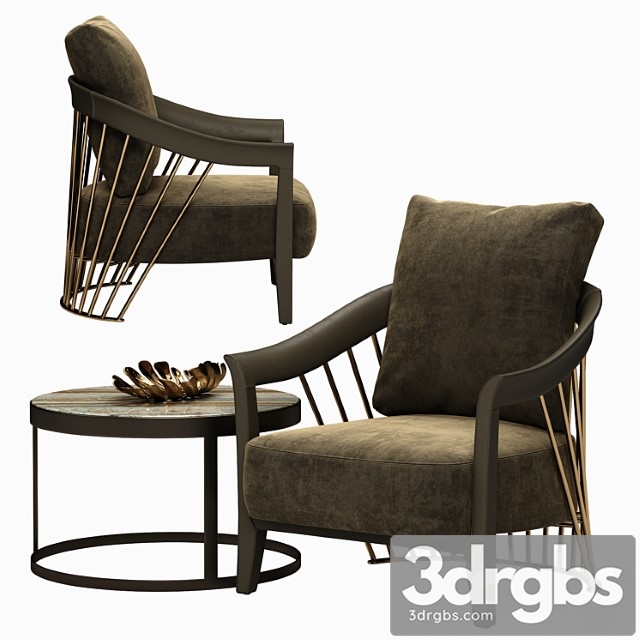 Longhi dorothy armchair 3dsmax Download - thumbnail 1