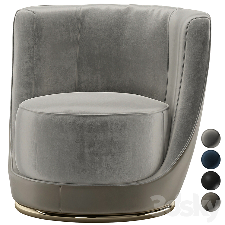 Longhi laurent armchair 3DS Max Model - thumbnail 1