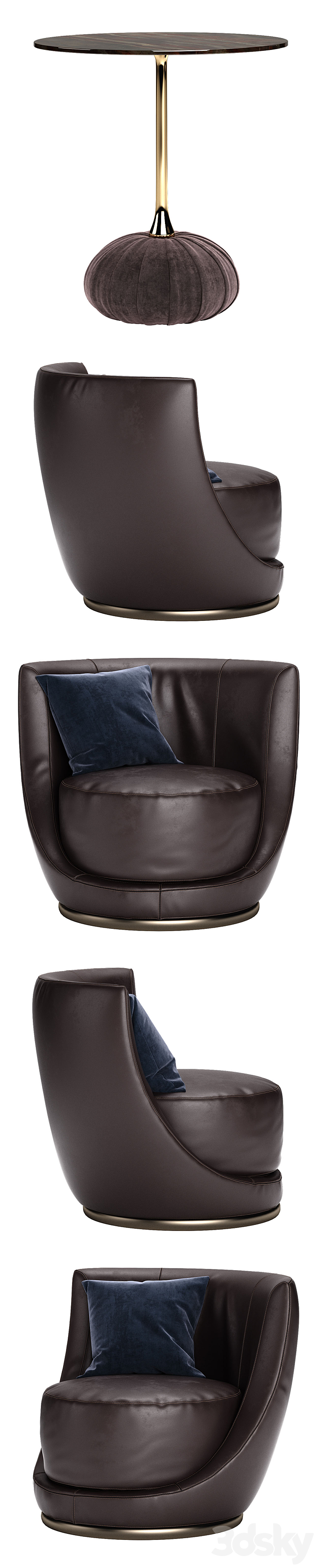 Longhi laurent chair 3DS Max - thumbnail 2