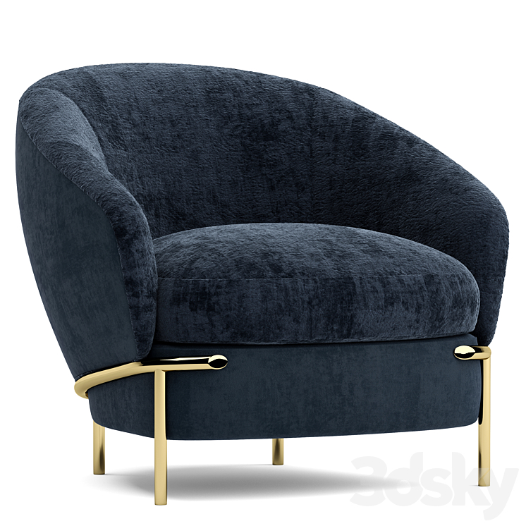 Longhi lloyd armchair 3DS Max - thumbnail 1