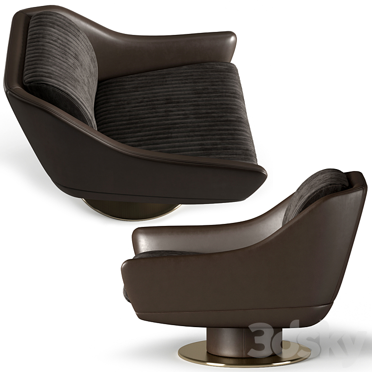 Longhi sol armchair 3DS Max - thumbnail 2