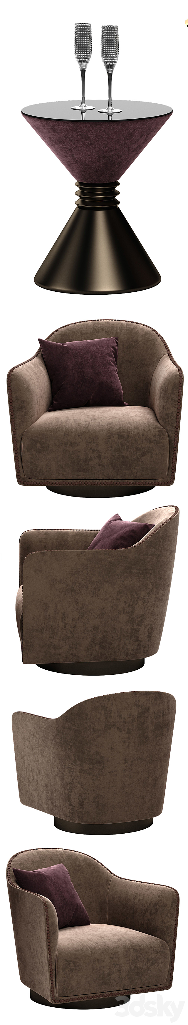 Longhi Vivienne chair 3DSMax File - thumbnail 2