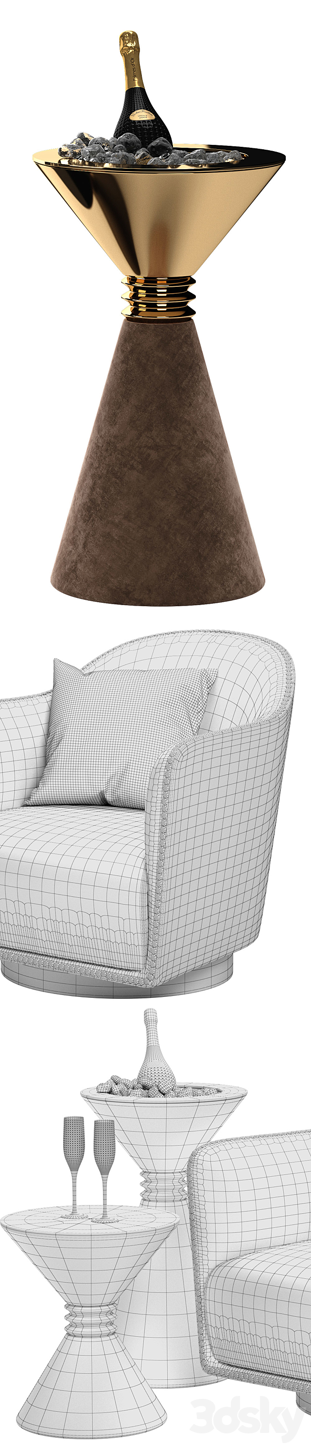 Longhi Vivienne chair 3DSMax File - thumbnail 3