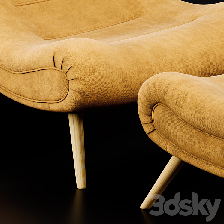 louis fashion single sofa 3DS Max - thumbnail 2