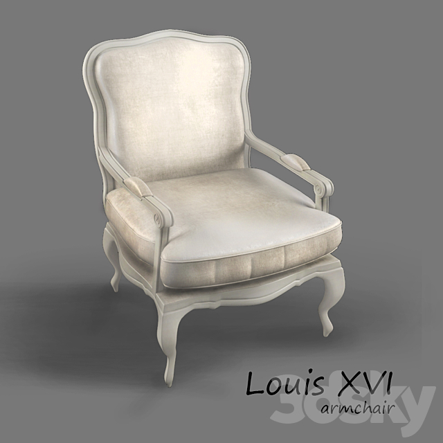 Louis XVI chair 3ds Max - thumbnail 1