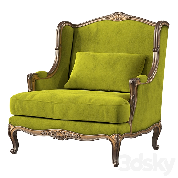 Louis XVI Classic Armchair 3DS Max - thumbnail 1