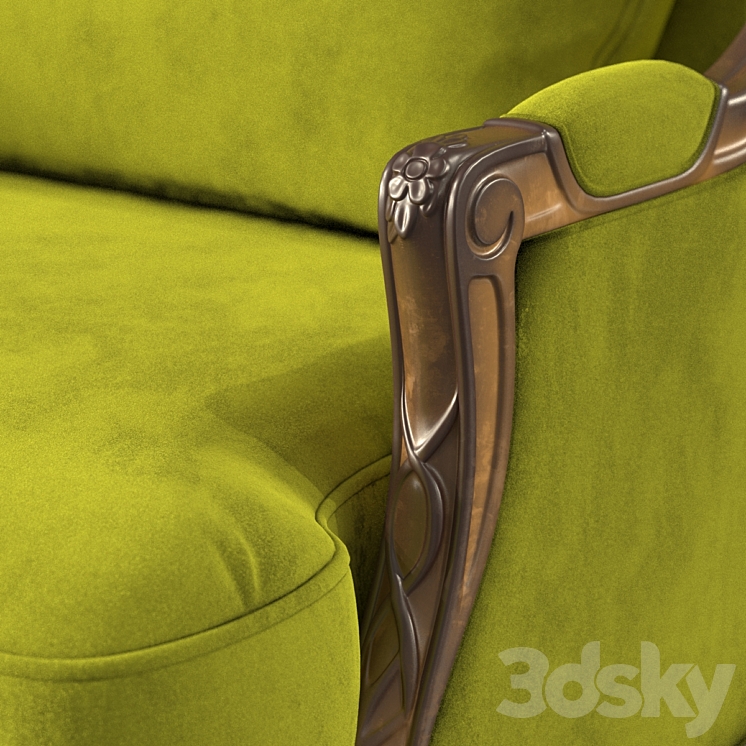 Louis XVI Classic Armchair 3DS Max - thumbnail 2