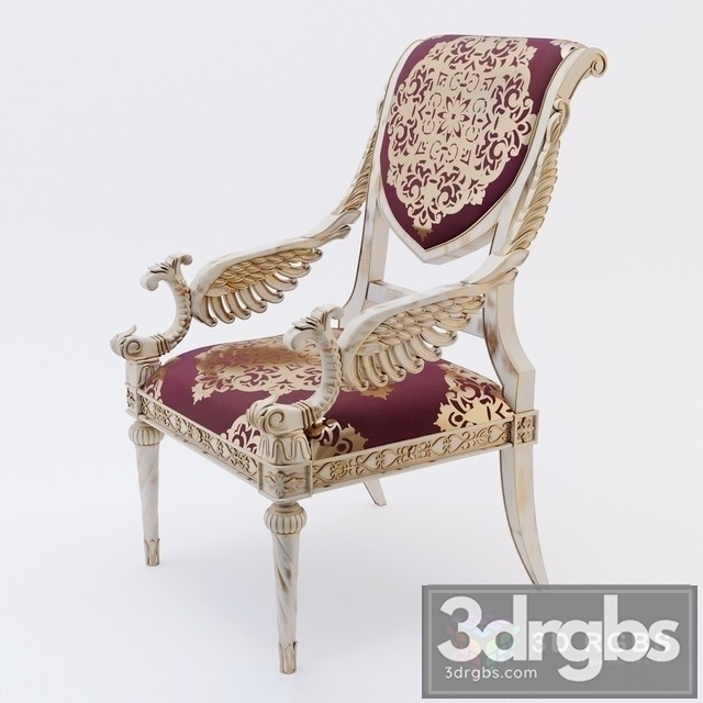 Louis XVI Classic Armchair 3dsmax Download - thumbnail 1