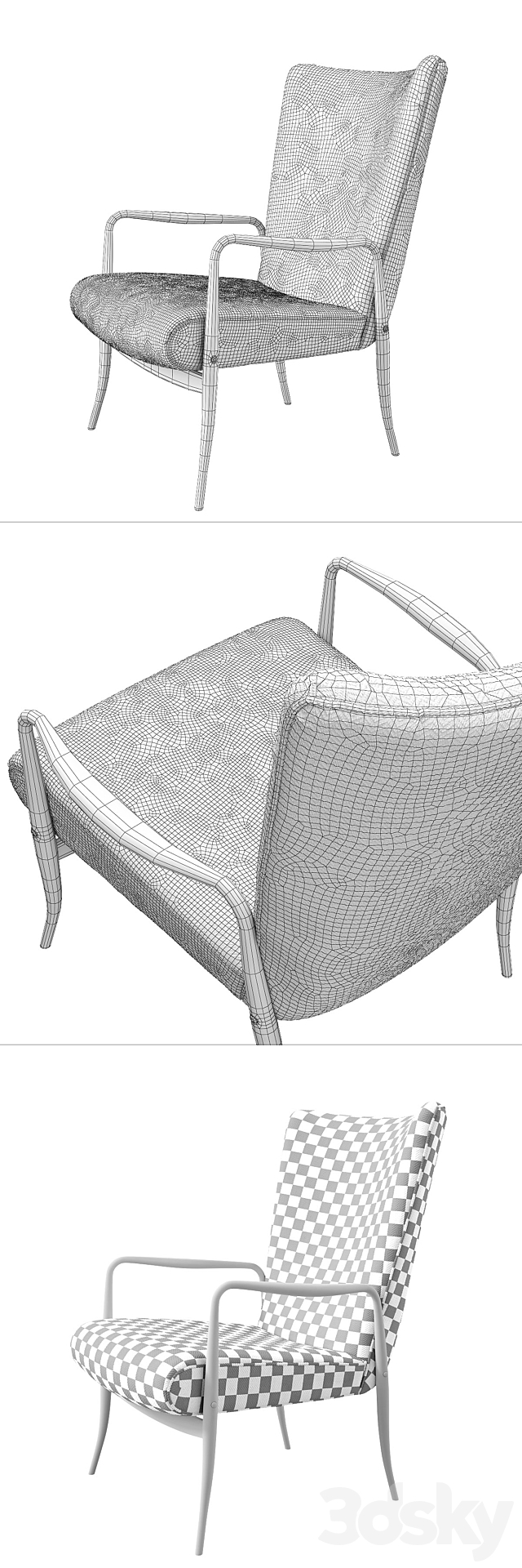 Lounge Chair by Juliana Mafatti 3DS Max Model - thumbnail 3