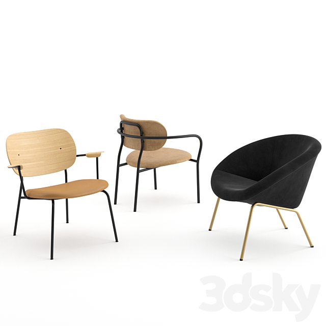 Lounge chairs collection 3DS Max Model - thumbnail 2