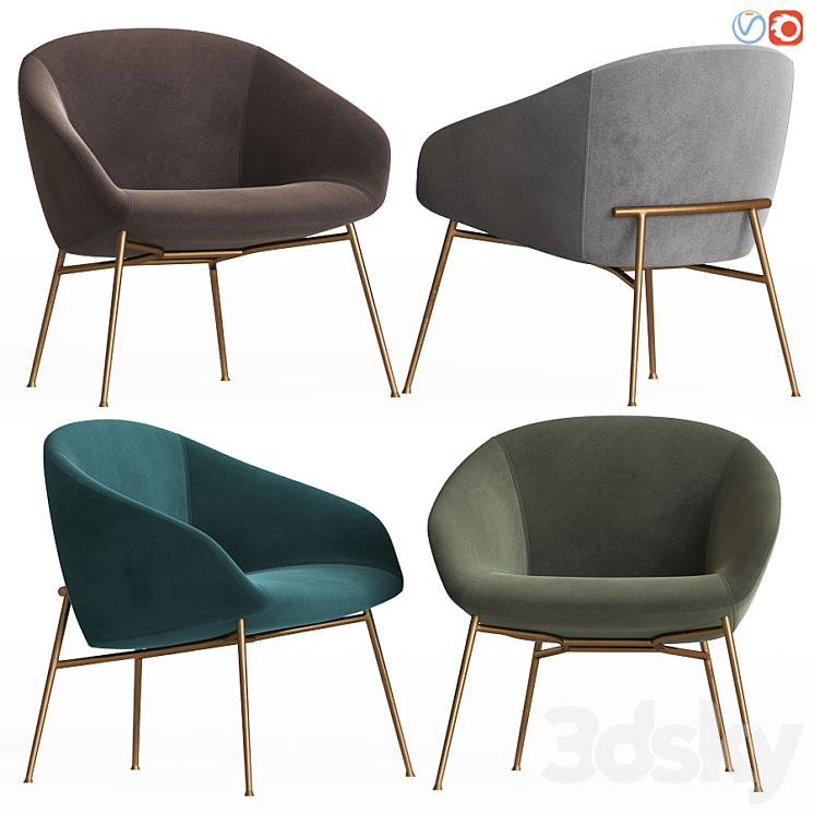 Love swivelling armchair calligaris 3DS Max - thumbnail 1